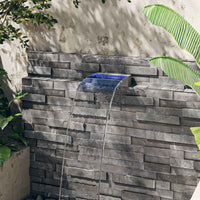 vidaXL Cascata com LEDs RGB 30 cm aço inoxidável