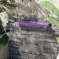 vidaXL Cascata com LEDs RGB 30 cm aço inoxidável