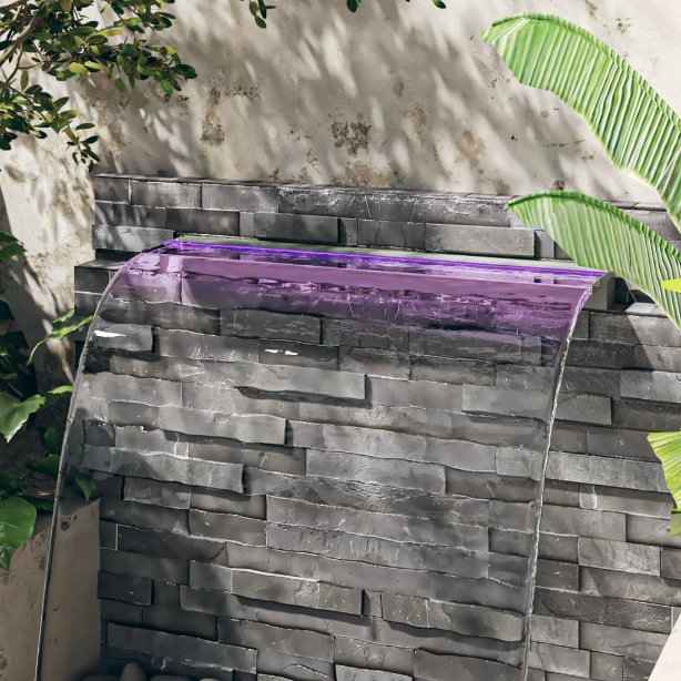 vidaXL Cascata com LEDs RGB 30 cm aço inoxidável