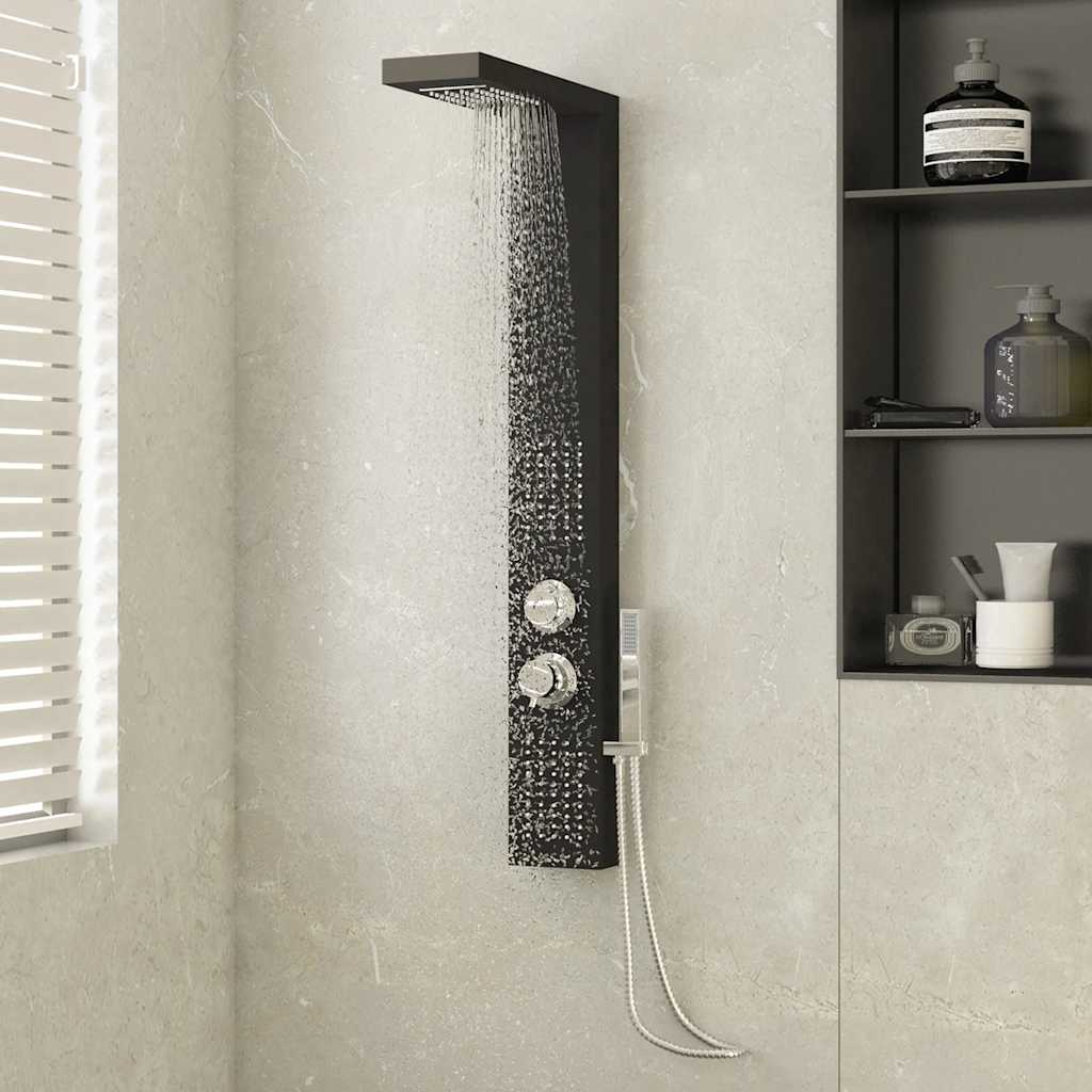 vidaXL Sistema de coluna de duche quadrado em aço inoxidável