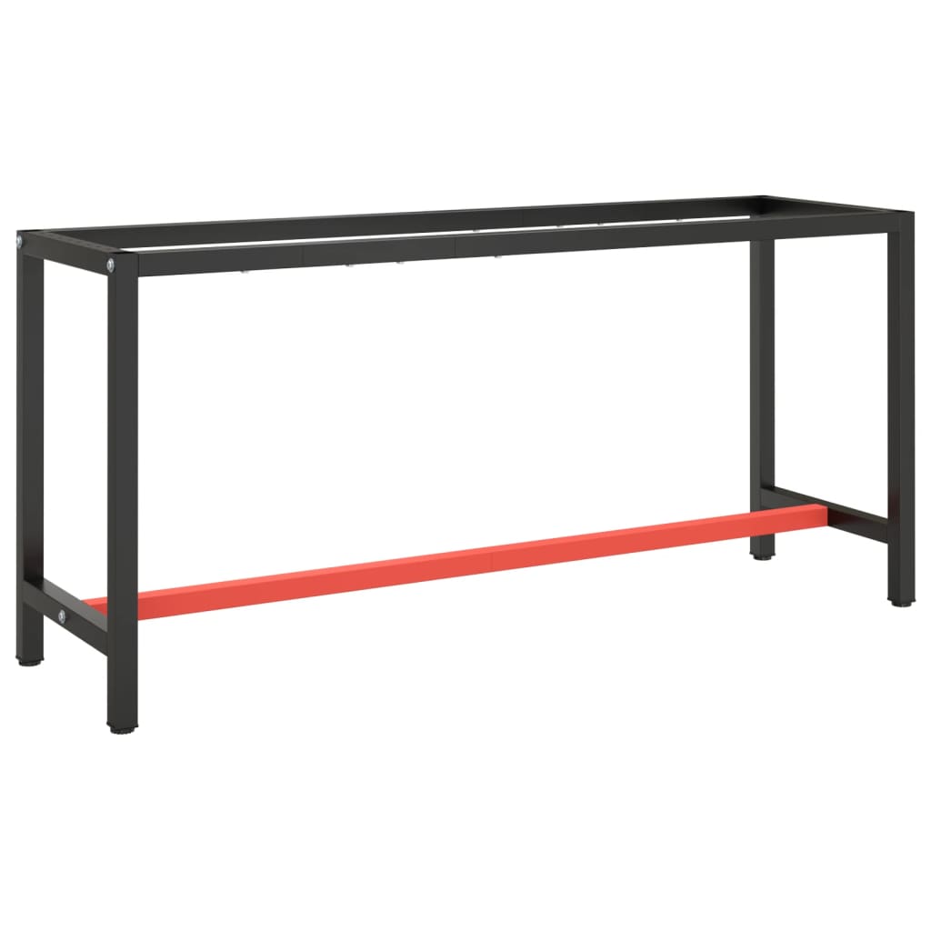 vidaXL Estrutura banco de trabalho 80x57x79 cm metal preto e vermelho