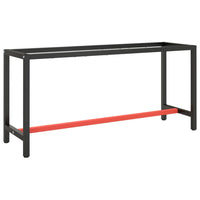 vidaXL Estrutura banco de trabalho 80x57x79 cm metal preto e vermelho