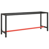 vidaXL Estrutura banco de trabalho 80x57x79 cm metal preto e vermelho