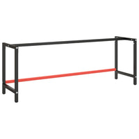 vidaXL Estrutura banco de trabalho 80x57x79 cm metal preto e vermelho