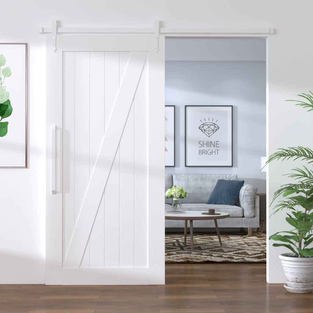 vidaXL Kit de ferragens para porta deslizante 183 cm aço preto