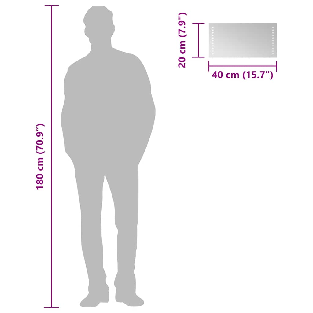 vidaXL Espelho de casa de banho com luzes LED 40x20 cm