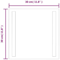 vidaXL Espelho de casa de banho com luzes LED 30x30 cm