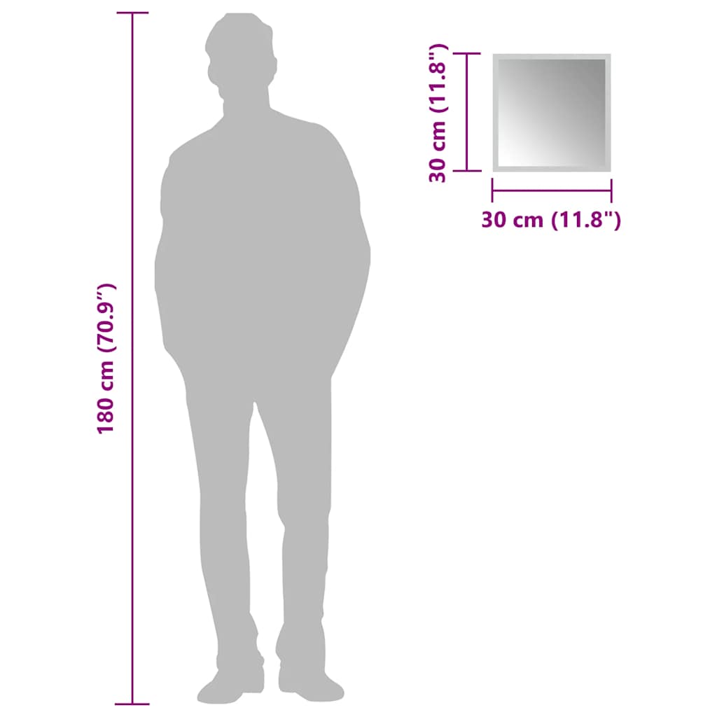 vidaXL Espelho de casa de banho com luzes LED 30x30 cm