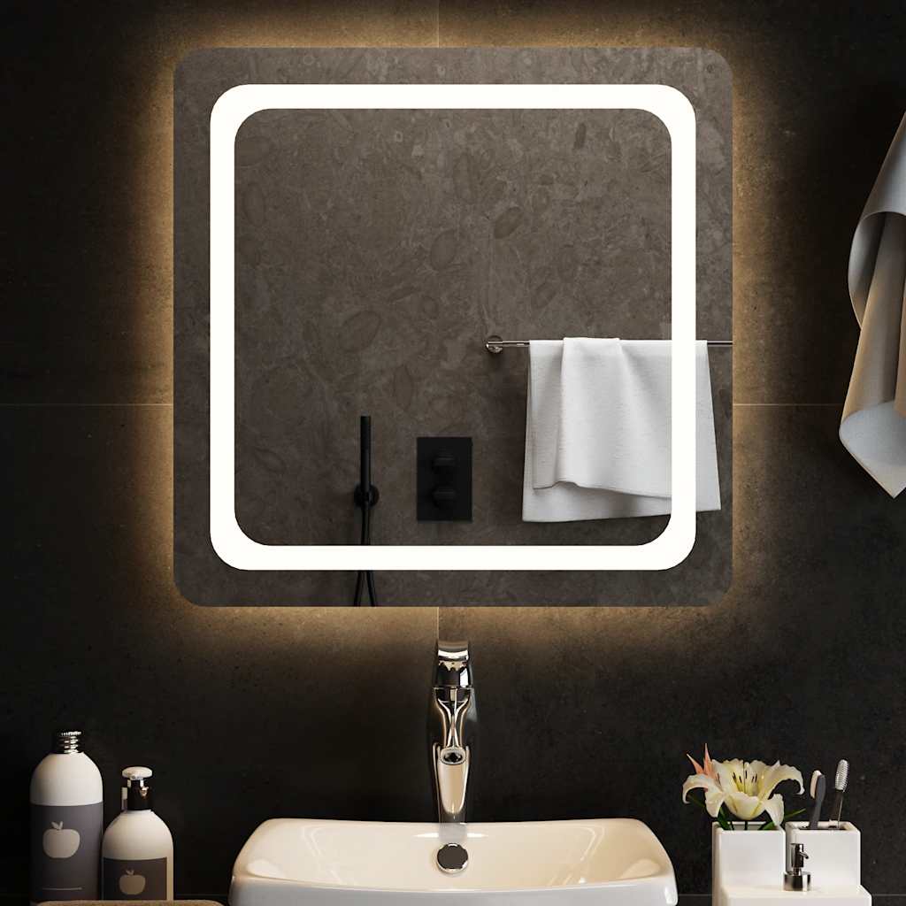 vidaXL Espelho de casa de banho com luzes LED 40x40 cm