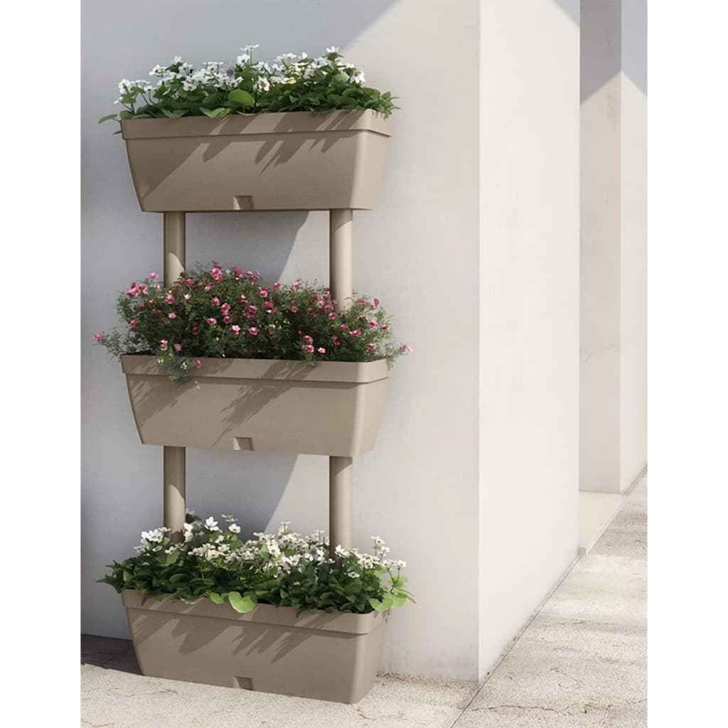 vidaXL Floreira de jardim 3 pcs 100 cm antracite