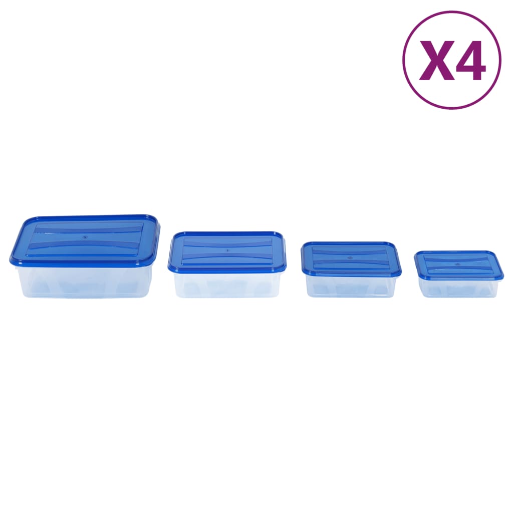 vidaXL Recipientes para alimentos com tampas 16 pcs PP