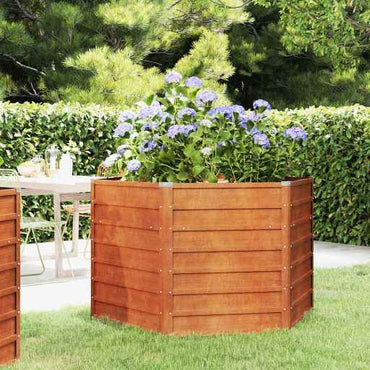 vidaXL Canteiro de jardim 129x129x45 cm aço corten cor enferrujado