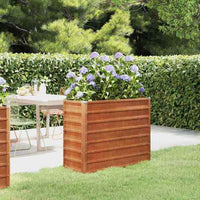 vidaXL Canteiro de jardim 100x100x77 cm aço corten cor enferrujado