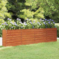 vidaXL Canteiro de jardim 100x100x77 cm aço corten cor enferrujado