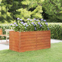 vidaXL Canteiro de jardim 100x100x77 cm aço corten cor enferrujado