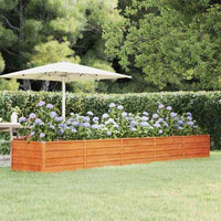 vidaXL Canteiro de jardim 100x100x77 cm aço corten cor enferrujado