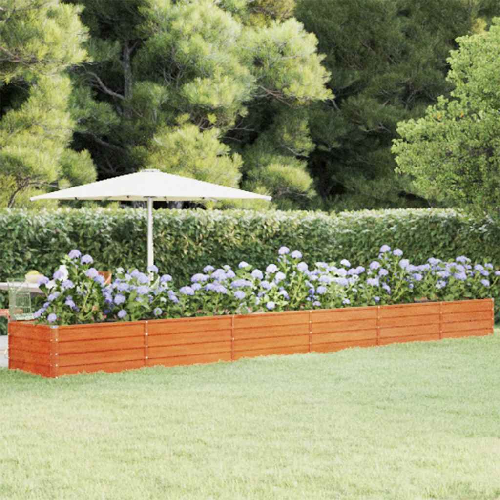 vidaXL Canteiro de jardim 100x100x77 cm aço corten cor enferrujado