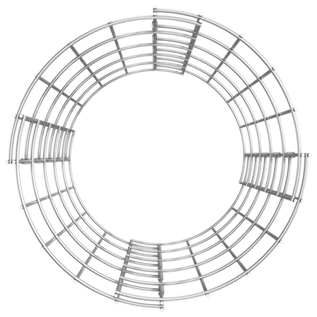 vidaXL Canteiro elevado/cesto gabião circular 3 pcs Ø30x50cm aço galv.