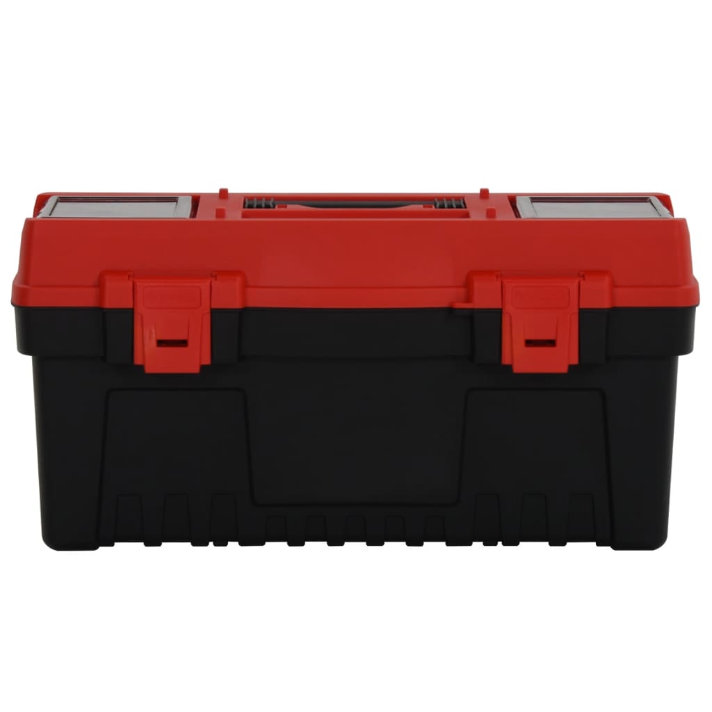 vidaXL 2 pcs conjunto de caixas de ferramentas PP preto/vermelho