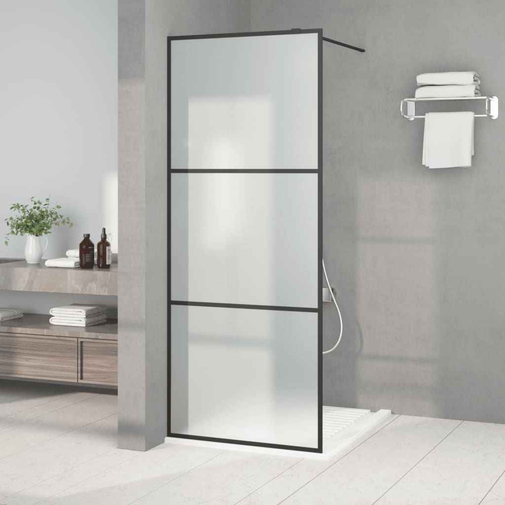 vidaXL Divisória de chuveiro 80x195 cm vidro transparente ESG preto
