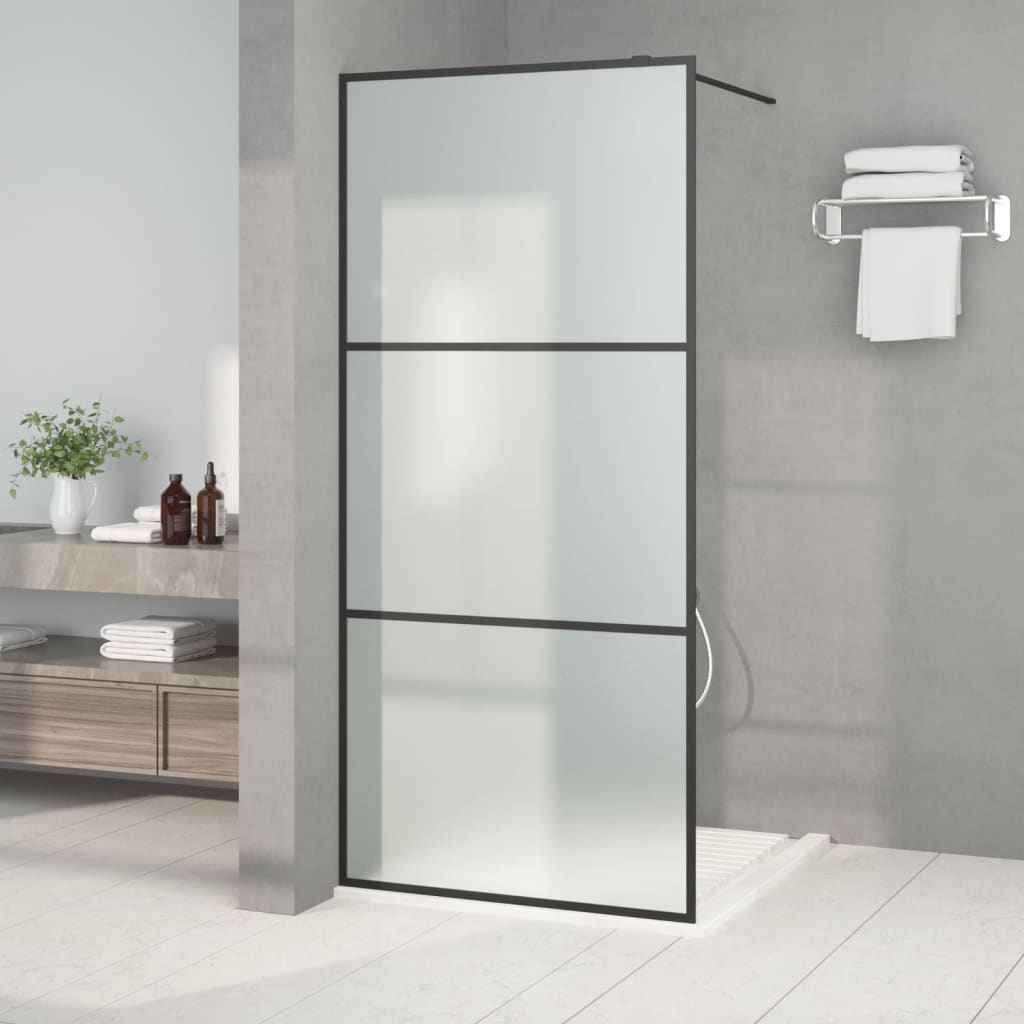 vidaXL Divisória de chuveiro 80x195 cm vidro transparente ESG preto