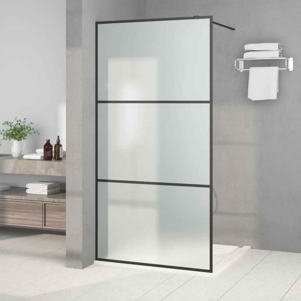 vidaXL Divisória de chuveiro 80x195 cm vidro transparente ESG preto
