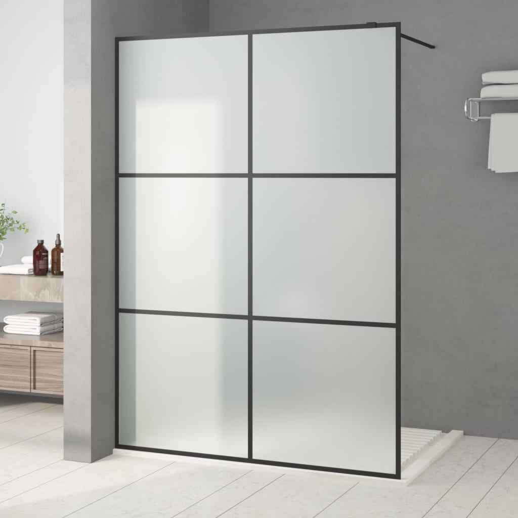 vidaXL Divisória de chuveiro 80x195 cm vidro transparente ESG preto