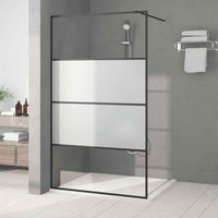 vidaXL Divisória de chuveiro 80x195 cm vidro transparente ESG preto