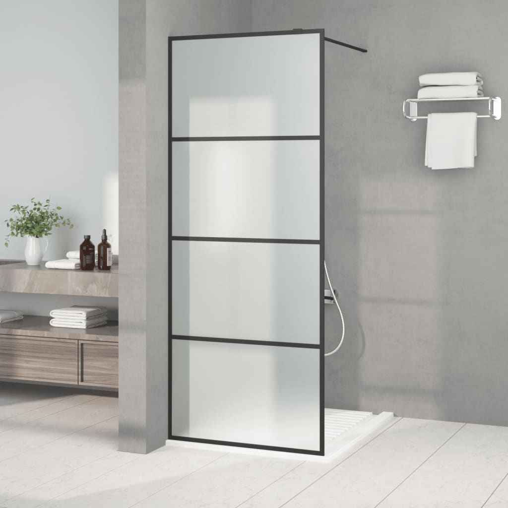 vidaXL Divisória de chuveiro 80x195 cm vidro transparente ESG preto