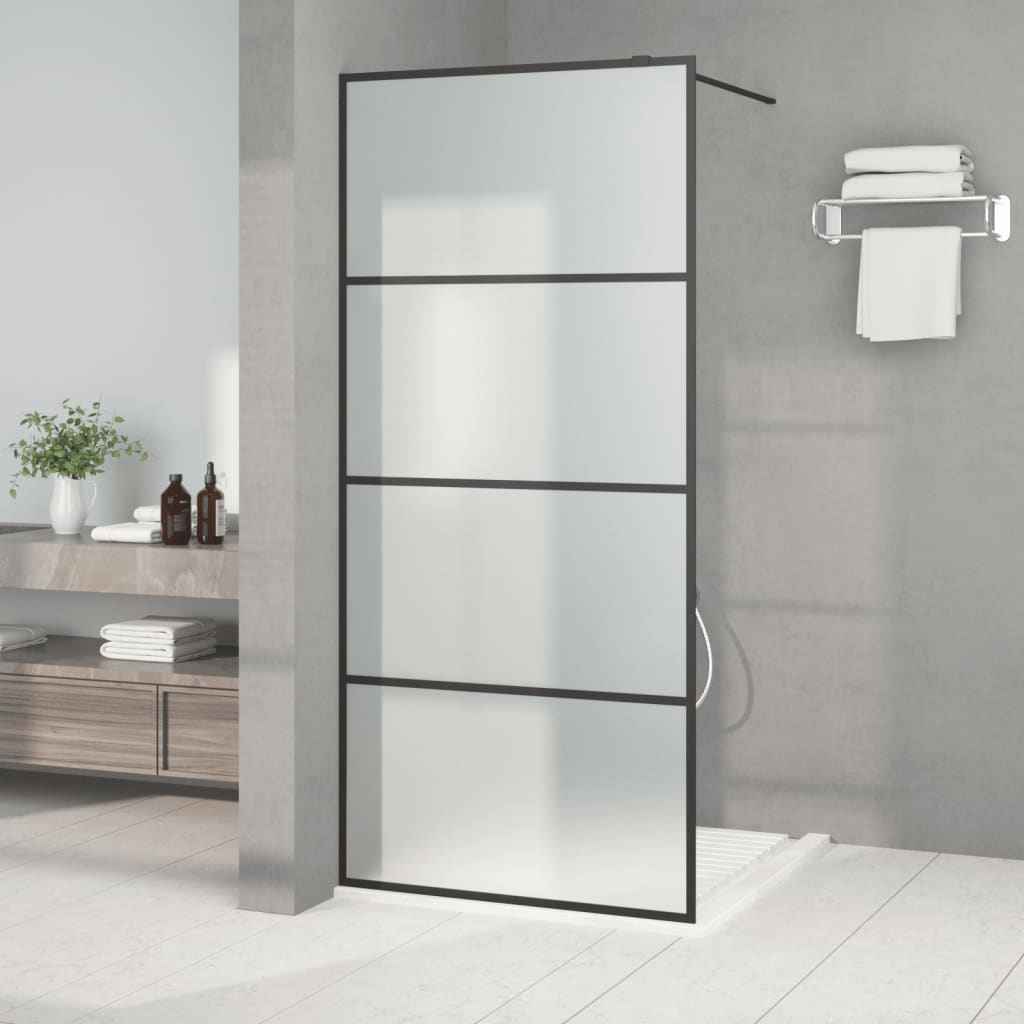 vidaXL Divisória de chuveiro 80x195 cm vidro transparente ESG preto