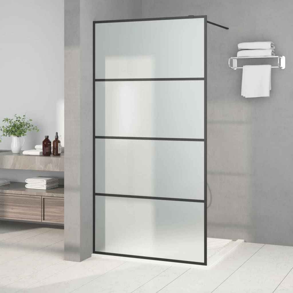 vidaXL Divisória de chuveiro 80x195 cm vidro transparente ESG preto