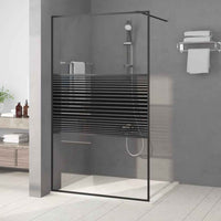 vidaXL Divisória de chuveiro 80x195 cm vidro transparente ESG preto