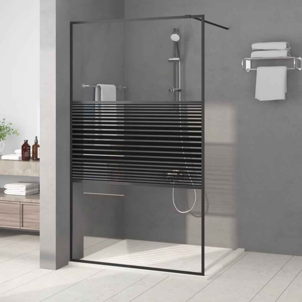 vidaXL Divisória de chuveiro 80x195 cm vidro transparente ESG preto