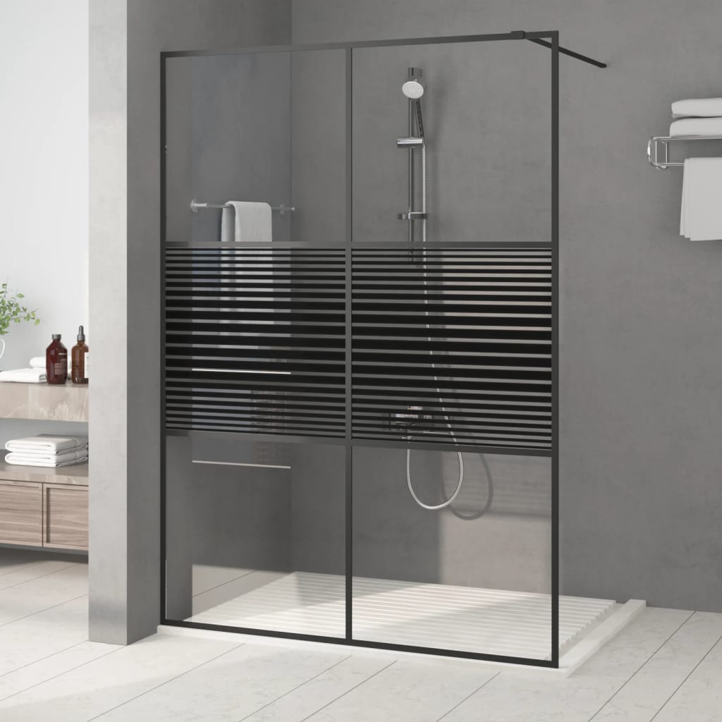 vidaXL Divisória de chuveiro 80x195 cm vidro transparente ESG preto