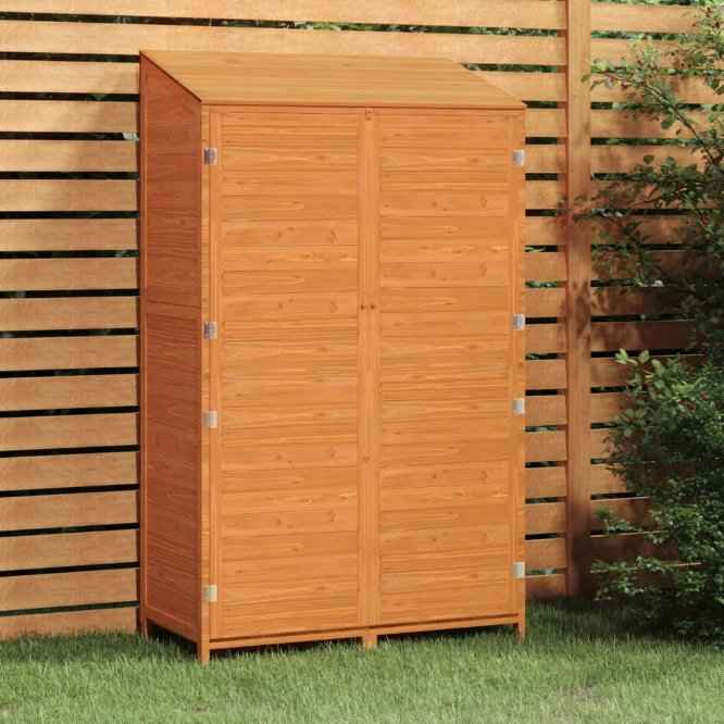 vidaXL Abrigo de jardim 55x52x112 cm madeira de abeto maciça