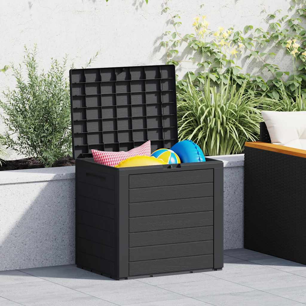vidaXL Caixa arrumação p/ jardim 58,5x46x55 cm polipropileno castanho