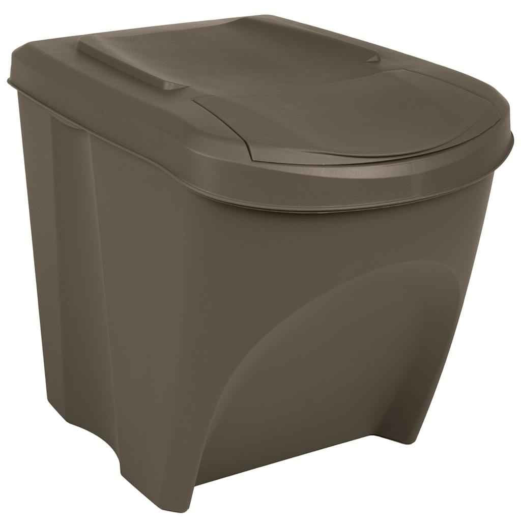vidaXL Caixotes do lixo empilháveis 3 pcs 75 L polipropileno cinzento