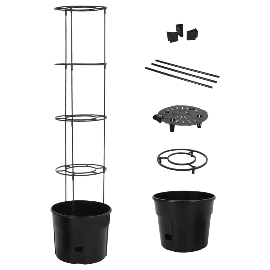 vidaXL Vaso p/ cultivo de tomate Ø29,5x115 cm polipropileno antracite