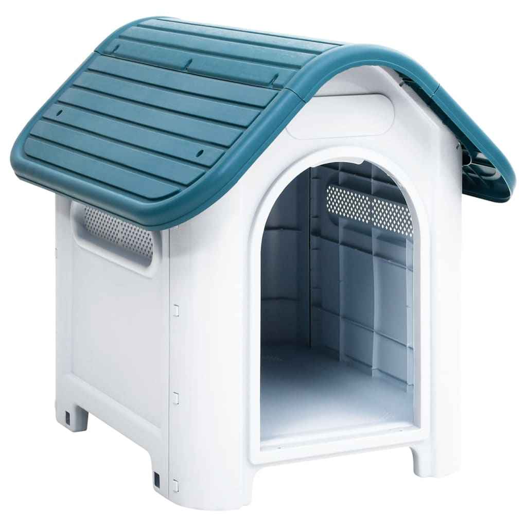 vidaXL Casota para cães 59x75x66 cm polipropileno azul