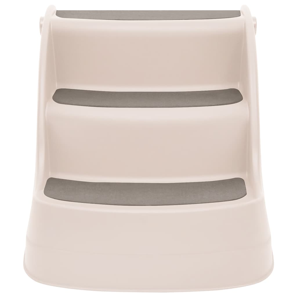 vidaXL Escada dobrável 3 degraus para cães 50x38x38 cm plástico creme