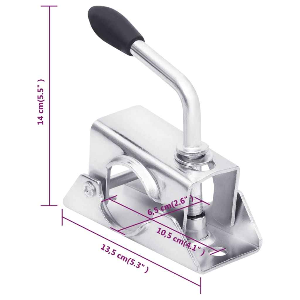 vidaXL Braçadeira de roda jóquei 13,5x6,5x14 cm aço galvanizado