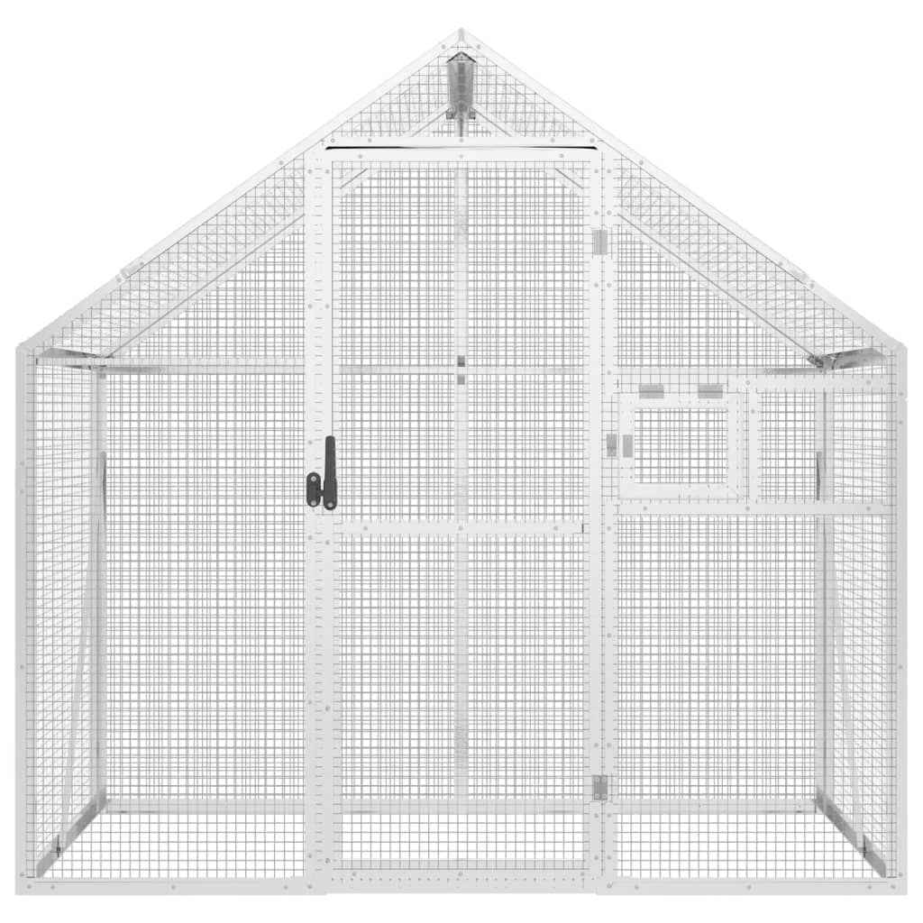 vidaXL Aviário 179x100x185 cm alumínio prateado