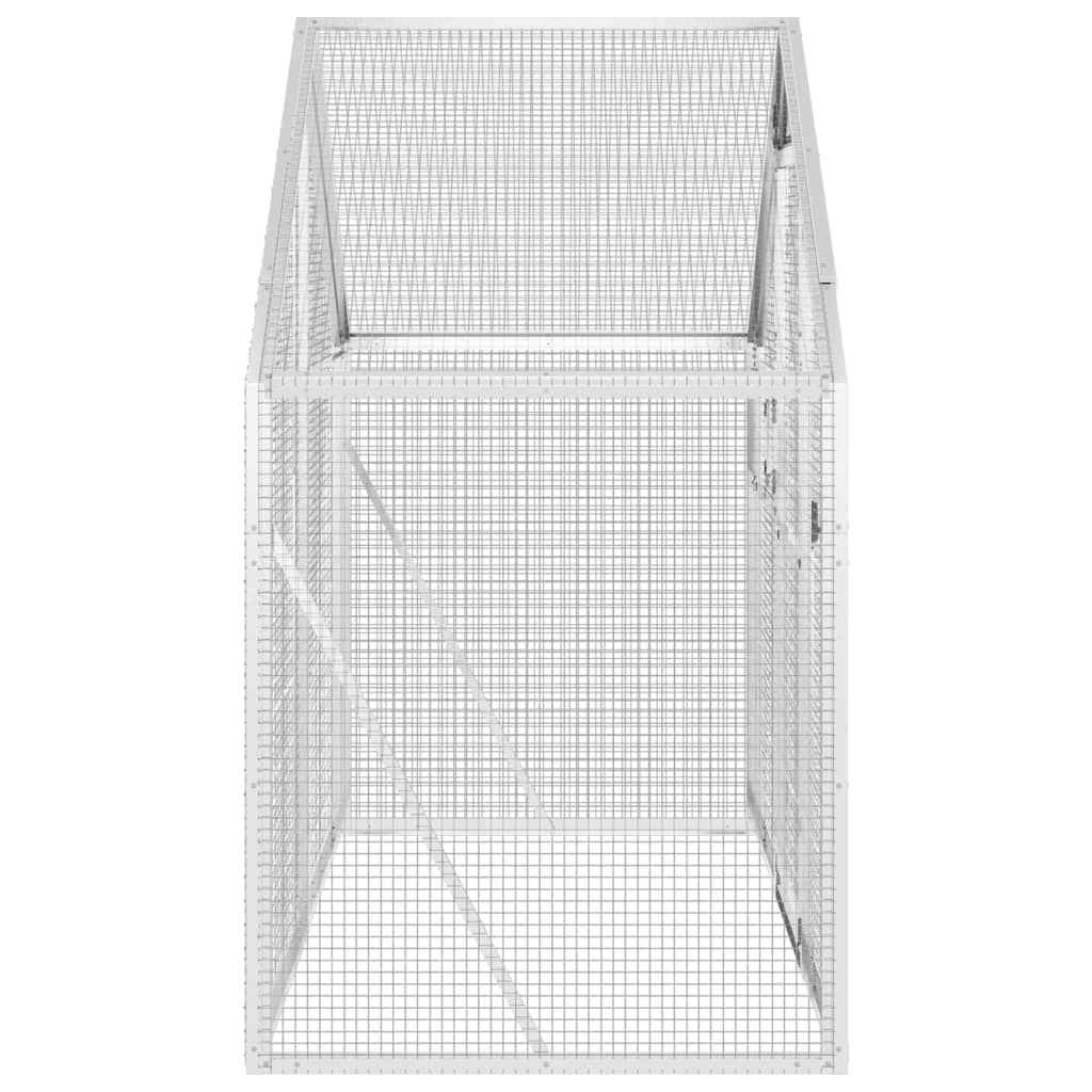 vidaXL Aviário 179x100x185 cm alumínio prateado