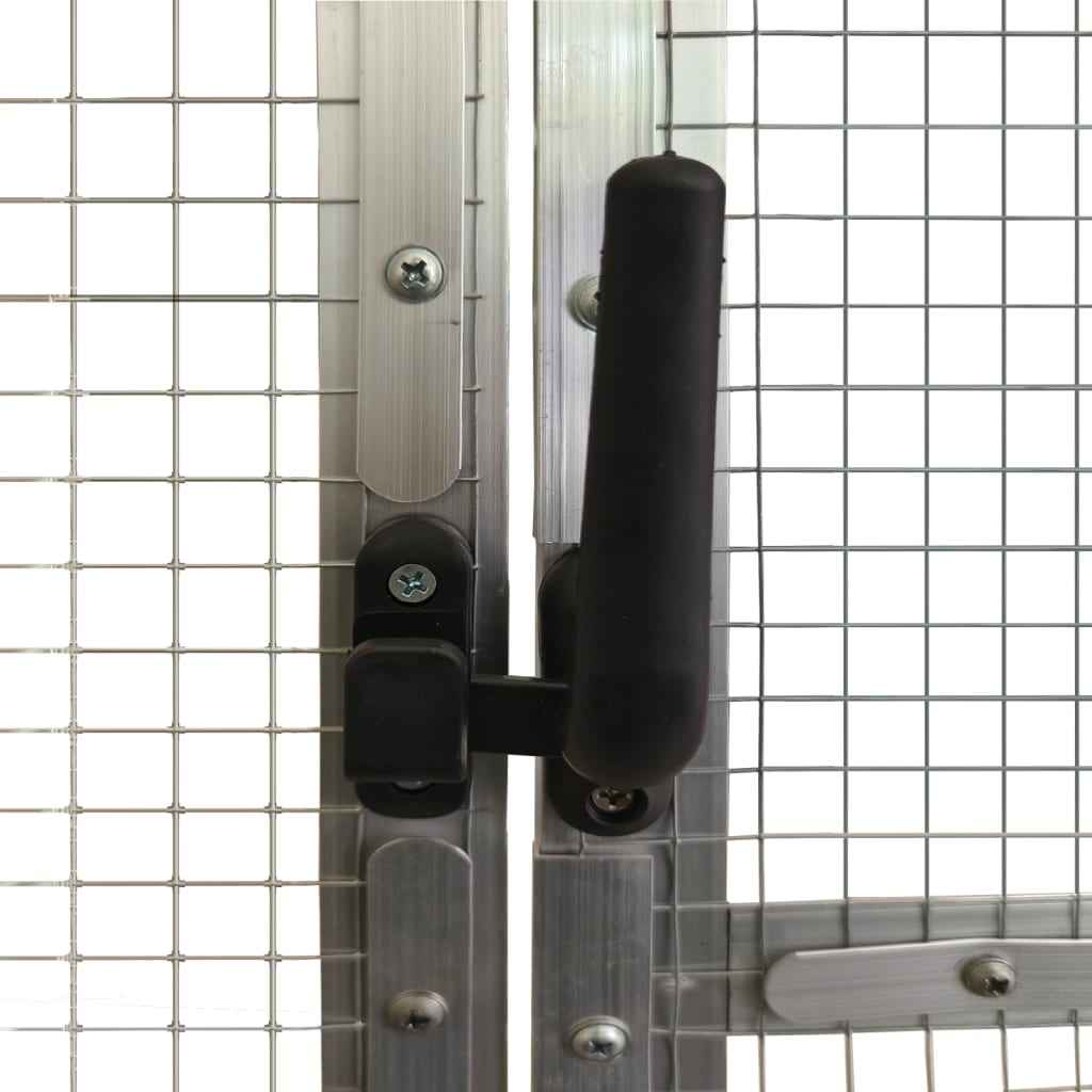 vidaXL Aviário 179x100x185 cm alumínio prateado