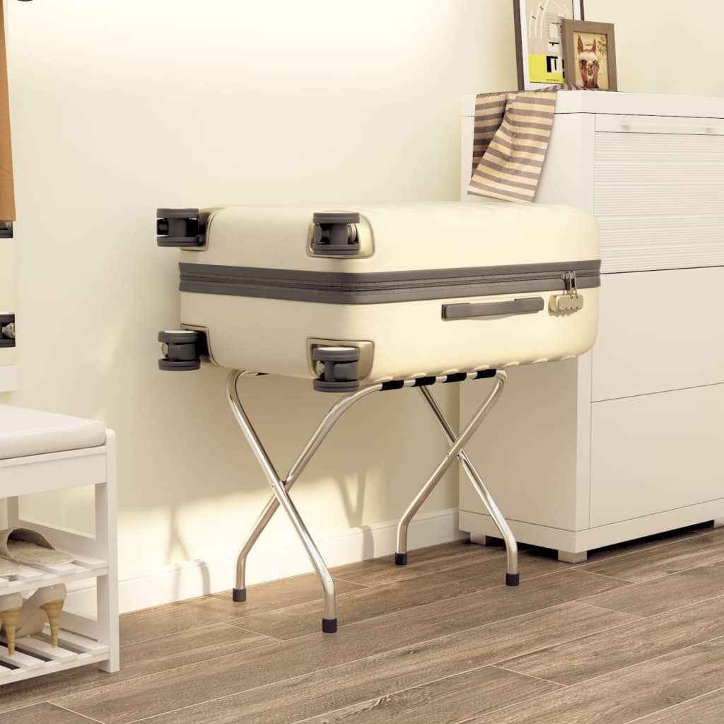vidaXL Porta-bagagens com encosto prateado 56x39x52cm