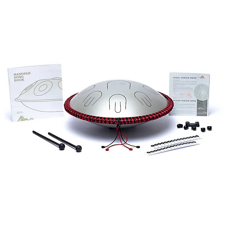 Tambor de lingueta e handpan Hluru com 9 notas - Ré menor