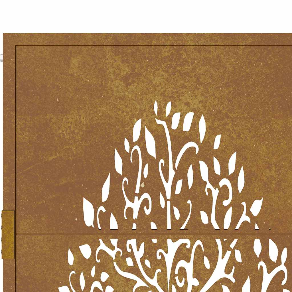 vidaXL Portão de jardim 100x75 cm em aço corten com design de árvore