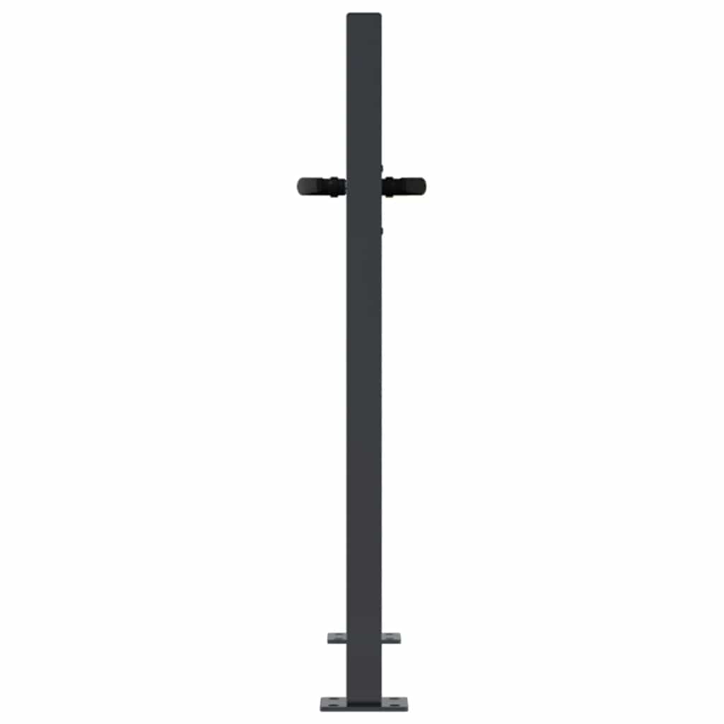 vidaXL Portão de jardim antracite 100x75 cm aço bambu design