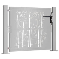 vidaXL Portão de jardim 100x75 cm Aço Corten Design Bambu