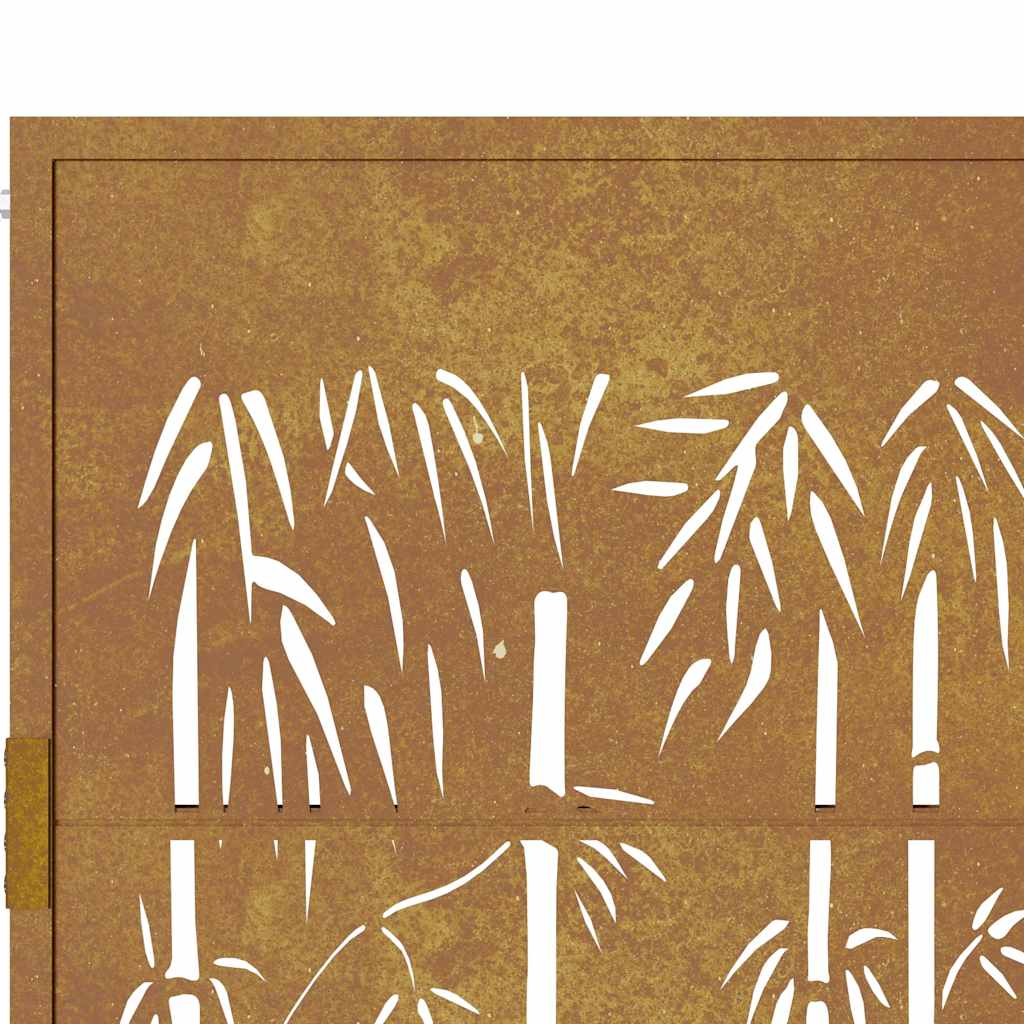 vidaXL Portão de jardim 100x75 cm Aço Corten Design Bambu